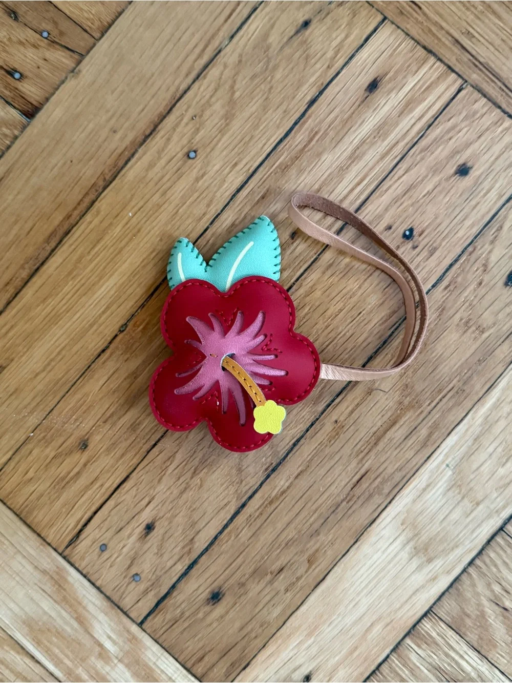 Red Floral Bag Charm
